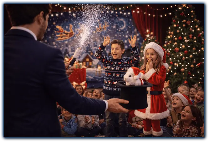 Spectacle de magie pour Noël , magicien Noël Royan